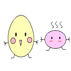 [LINEスタンプ] Buns and eggs