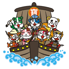 [LINEスタンプ] Lucky God came-Seven Lucky Catsの画像（メイン）