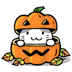 [LINEスタンプ] かぼちゃパンツの猫さんの画像（メイン）