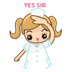 [LINEスタンプ] Cute Nurse (English Version)