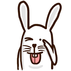 [LINEスタンプ] Here-Bunny (EN)