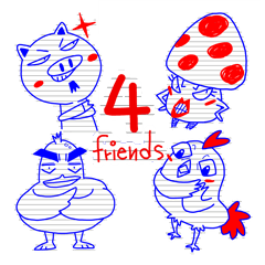 [LINEスタンプ] 4 Friends