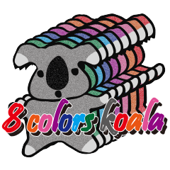 [LINEスタンプ] 8 colors koala Sticker Englishの画像（メイン）