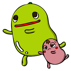 [LINEスタンプ] まめおとあずきち