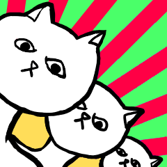 [LINEスタンプ] 【白い生き物シリーズその1：猫】の画像（メイン）