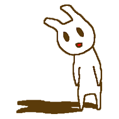[LINEスタンプ] 無表情な白ウサギ