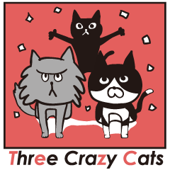 [LINEスタンプ] Three Crazy Cats