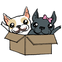 [LINEスタンプ] French Bulldogs, Lucky＆Lucy