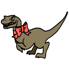 [LINEスタンプ] 恐竜 ヴェロキラプトルの らぷちゃん♪の画像（メイン）