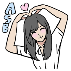 [LINEスタンプ] AsB - High School Girls (2 Expression)の画像（メイン）