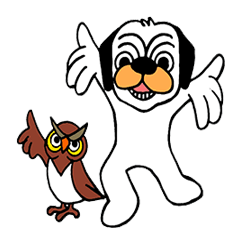 [LINEスタンプ] Little Bull dog ＆ Owl Owl Best friends 2の画像（メイン）