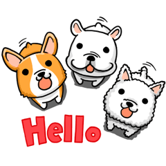 [LINEスタンプ] Hello！puppies！の画像（メイン）