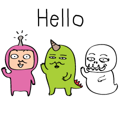 [LINEスタンプ] Antenna Head ,1 Horn Monster ＆ Ghost kun