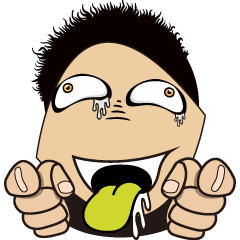 [LINEスタンプ] Strange mouth liquid guy