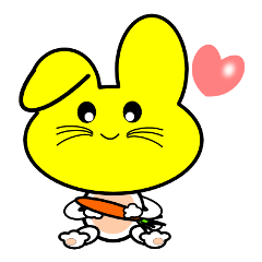 [LINEスタンプ] 幸せの黄色い顔のウサギ