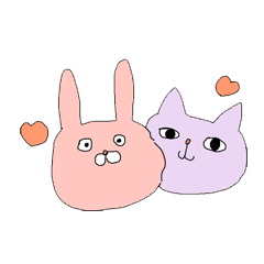 [LINEスタンプ] うさぴっぴとねこにゃん