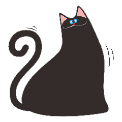 [LINEスタンプ] Black triangle cat