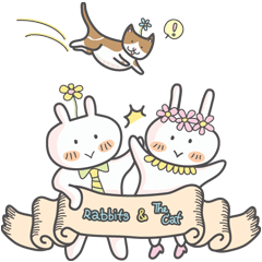 [LINEスタンプ] Rabbits and The Cat
