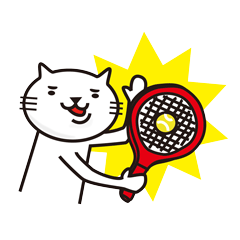 [LINEスタンプ] テニスととても白い猫の画像（メイン）