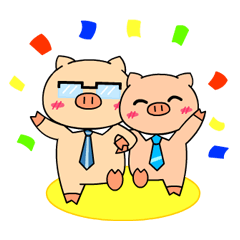 [LINEスタンプ] OFFICE PIG 2 : My Boss ＆ I