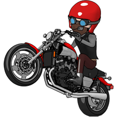 [LINEスタンプ] パワフルな赤いバイクの画像（メイン）