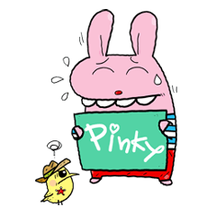 [LINEスタンプ] pinky dog happyの画像（メイン）