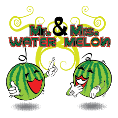 [LINEスタンプ] Mr. ＆ Mrs. WATER MALONの画像（メイン）