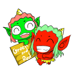 [LINEスタンプ] Small red ＆ green