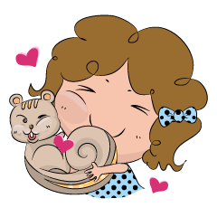 [LINEスタンプ] Miss Douzi love painting * first time