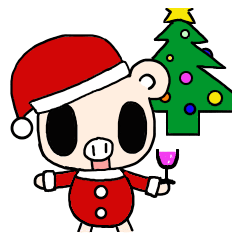 [LINEスタンプ] 直立豚族のぶたさん達の楽しいクリスマス