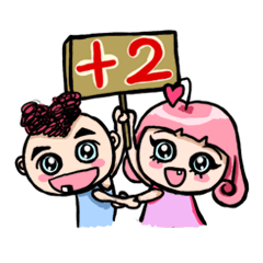 [LINEスタンプ] Silly girl-love and Curly