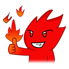 [LINEスタンプ] Fire Element Character - Burn