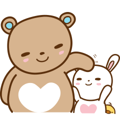 [LINEスタンプ] lil bunny and big bear