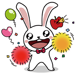 [LINEスタンプ] Bobo Bunny's Happy Balloons Lifeの画像（メイン）