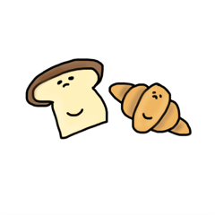 [LINEスタンプ] 食パンくんandクロワッサン