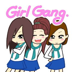 [LINEスタンプ] Life@girl gang (EN)