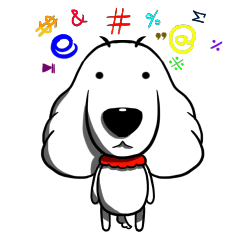 [LINEスタンプ] White dog with Red cravat