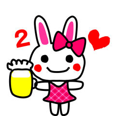 [LINEスタンプ] りぼんウサギちゃん2