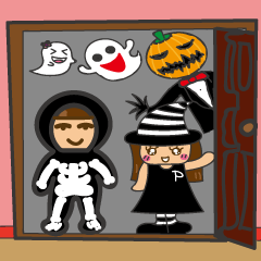 [LINEスタンプ] P Candy Baby Funny Halloween