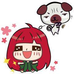 [LINEスタンプ] watermelon sister and bread dog