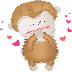 [LINEスタンプ] The little happiness monkey