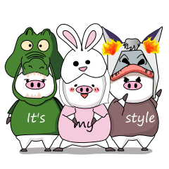 [LINEスタンプ] Super Pigs