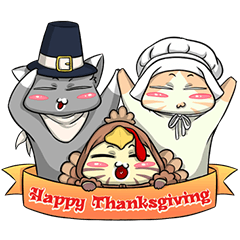 [LINEスタンプ] CatRabbit: Thanksgivingの画像（メイン）