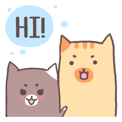 [LINEスタンプ] The Couple Chubby Cats