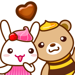 [LINEスタンプ] Honey Bear and sweety Rabbit