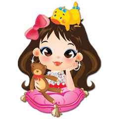 [LINEスタンプ] NOKwheed : NELL Friendly cute girl. [EN]