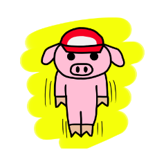 [LINEスタンプ] 動物シリーズ5「運動好きの豚くん」