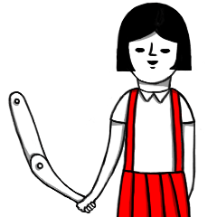 [LINEスタンプ] girl in the red skirt