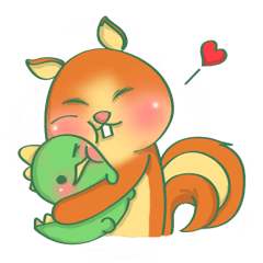 [LINEスタンプ] Squirrels X Dinosaurs