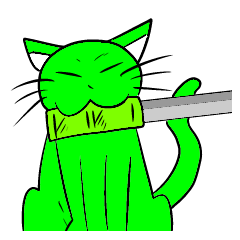 [LINEスタンプ] 緑猫の画像（メイン）
